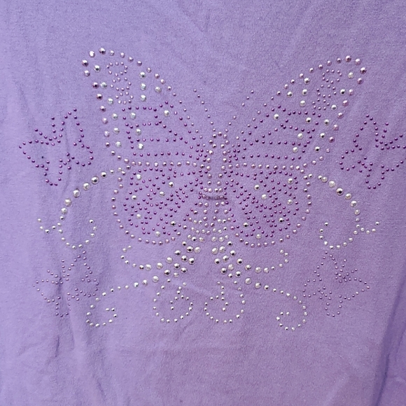 L.A. Blues Tops - Pretty L.A. Blues T-shirt with studded butterfly embellishments